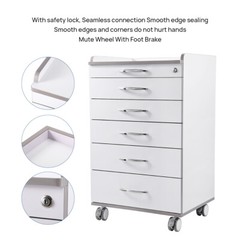 AZDENT Dental Mobile Cabinet Cart with Drawers /Tool Cart Trolley with Sockets