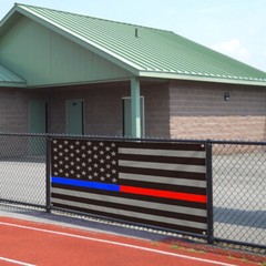 Vinyl Banner Multiple Sizes American Usa Flag Blue Red Police Firefighter
