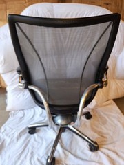 Humanscale Liberty ERGONOMIC Chair Polished Aluminum BLACK seat NEW ARM PADS