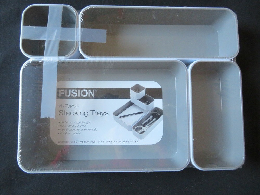 Fusion 4-Pack Stacking Trays Set 3″x3″, 3″x6″, 3″x9″ & 6″x9″