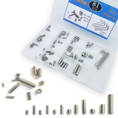 81pcs 6# 8# 10# 1/4 5/16 12 Sizes Thread Hex Socket Set Screw Assortment kit …