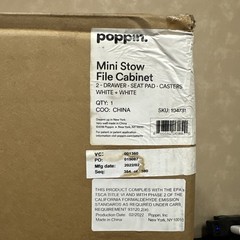 Poppin 2-Drawer Vertical File Cabinet With Casters 21.5H X 15.75W X 20D