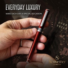 Deep Crimson Red Rollerball Stunning Red Lacquer Luxury Pen with Chrome Fini…