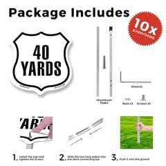 40 Yards Golf Course Running Race 5k Shield Shaped Sign With Stake