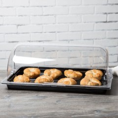 2 PACK Full Size Roll Top Chafing Dish Clear Plastic Pan Display Cover Chafer