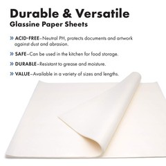 Glassine Paper 24 inches x 36 24 x 36 – 50 Sheets, White
