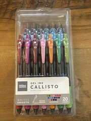 Office Depot Callisto Retractable Gel Ink Pens, Medium Point, 0.7 mm, Pack Of 20