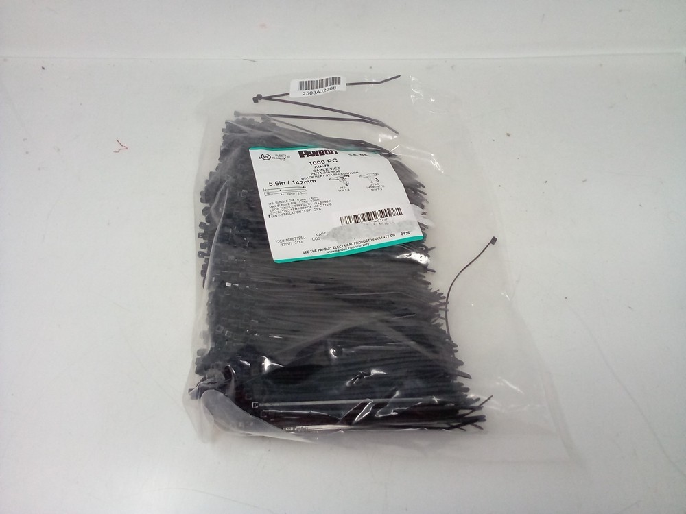 Panduit PLT1.5M-M30 Locking Cable Tie, Miniature, Black {1,000-Pack} 6.6,5.6-INC