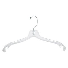 Lot Of 50 Clear Plastic 17″ Shirt Top Dress Retail Hangers w’ Metal Swivel Hooks