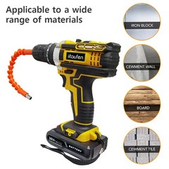 21V Cordless Impact Driver Electric Hammer Drill Combo Kit with 2 Battery B01