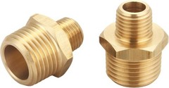 Brass Reducing Hex Nipple, 1/4 Inch NPT Male Pipe x 1/2 Inch NPT Male Pipe, T…