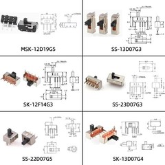 150Pcs 2Pin 3Pin 4Pin DIP Toggle Slide Switch Assortment Kit ON Off ON Off ON