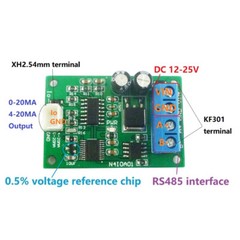 RS485 to 4-20MA 0-20MA Current Signal Generator DAC Converter Module Modbus RTU