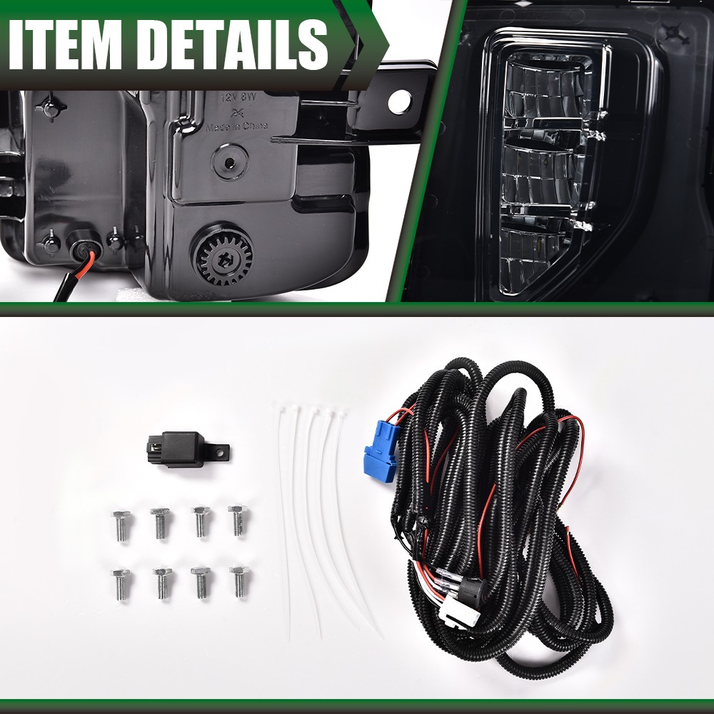 Bright LED Fog Lights Bumper Lamps+Switch For 2016-2018 Chevy Silverado 1500