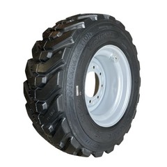HD 12-16.5 SKS-8 Skid Steer Tires on on Silver Rims for Gehl,Thomas,Daewoo,Volvo