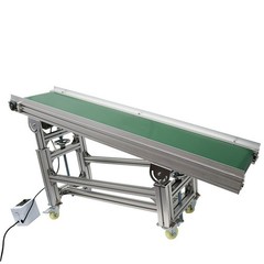 110V 59″×11.8″ Inclined Wall PVC Conveyor Belt Transport Machine Load 66-88Lbs