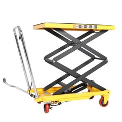 330 lbs Hydraulic Lift Table Cart Manual Double Scissor Lift Table 50″