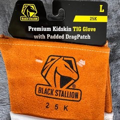 Black Stallion 25K Premium Kidskin TIG Glove with Padded DragPatch Size Large
