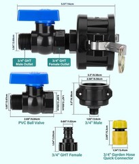 IBC Tote Hose Adapter Kit, 2″ Cam Lock fittings for 275-330 Gallon Tank, IBC …