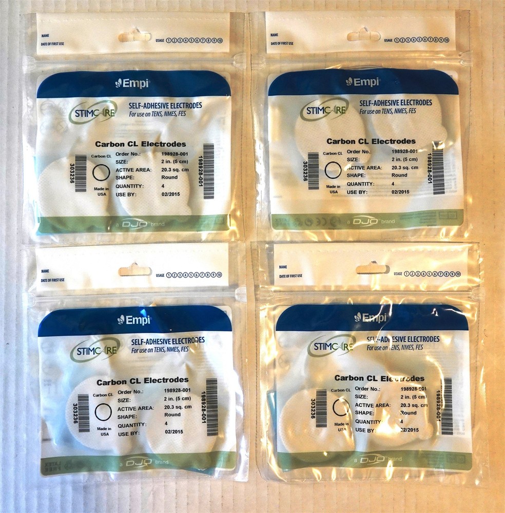 Empi TENS StimCare CARBON CL Electrodes 2″ Round, 4 Packs of 4 (16 total)02/2015