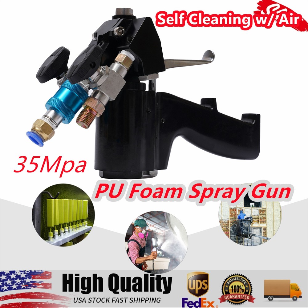 Polyurethane Polyurea Spraying Tool Foam Spray Gun 35mpa Self Cleaning With Air
