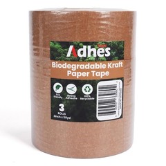 Adhes Biodegradable Brown Paper Packing Tape 3 Rolls 2 Inch x 50 Yards,
