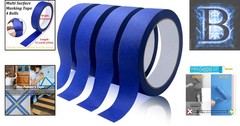 Blue Painter’s Tape – 4 Rolls of 0.94in x 22yd, No Residue, Easy Removal