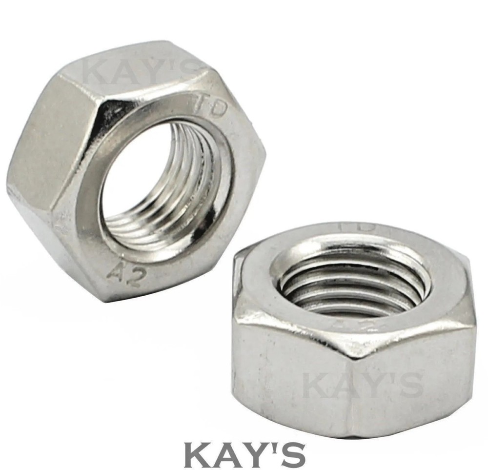 STAINLESS STEEL NUTS FULL FLANGED NYLOC A2-70 M2 M2.5 M3 M4 M5 M6 M8 M10 M12 M16