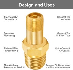 1/8″ NPT Tank Valve, Anti-Corrosion Brass Schrader Valve with 1/8″ Male NPT a…