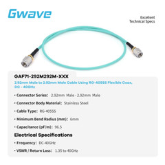 2.92mm Male to 2.92mm Male Cable | RG-405SS Flexible Coax | DC-40GHz