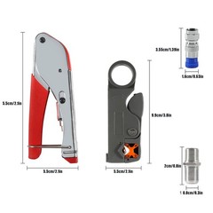 Coax Cable Crimper Coaxial Compression Tool Kit Wire Stripper with F RG6 RG59