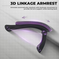 Purple Ergonomic Gaming Chair, Computer Chair with Footrest and Lumbar Support a