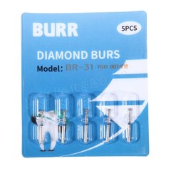 100 pcs Dental Diamond Burs for High Speed Handpiece Friction Grip Bur 1.6mm