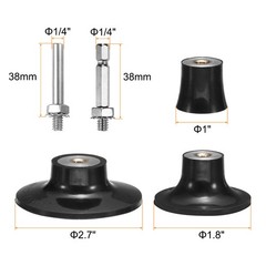 3Pack 1″ 2″ 3″ Disc Pad Holder Quick Change Disc 1/4″ Shank Mandrel Black