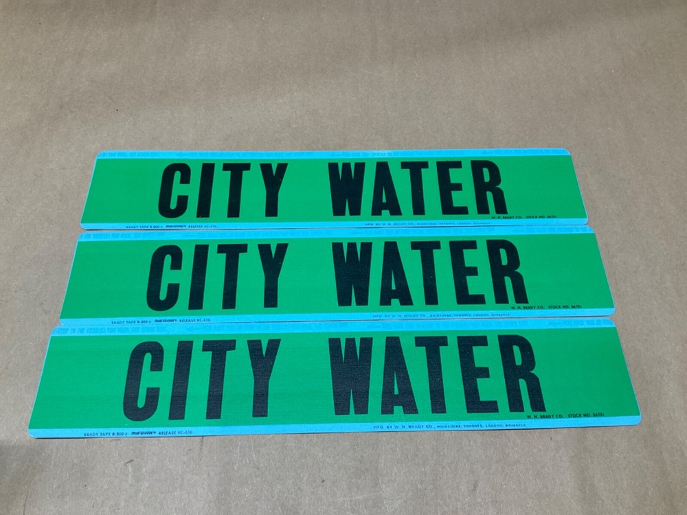 Lot Of 3 Brady Green City Water Marker 2.25″ x 14″ #21F121CI