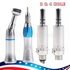 Low Slow Speed Handpiece Contra Angle Straight Air Motor Fit NSK 2/4 Hole Dental