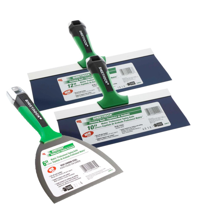USG Matrix Blue Steel Drywall Finishing Knife Set 6″ 10″ 12″