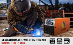 HITBOX HVM200 110V 3IN1 Portable MIG Welder ARC Lift TIG Gasless IGBT Welder