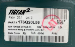 Dodge 176Q20L56 TIGEAR-2 Right Angle Gear Reducer 20:1Ratio 1.04HP 602lb-in 56C