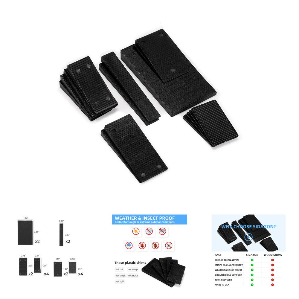 Plastic Composite Leveling Shims Set, Multiple Sizes and Slopes, Support Heavy