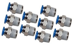 10 Pieces pneumatic 1/4″ Tube x 1/4″ NPT Male Connector Push to Connect fitting