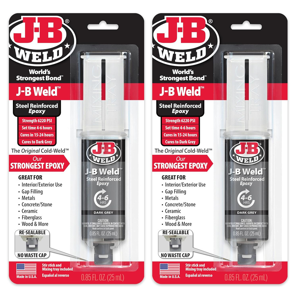 Original Steel Reinforced Epoxy Syringe, High Strength, 2 Pack, Dark Grey, 50165