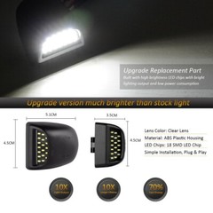 18 SMD LED License Plate Lights for 1999-2013 Chevy GMC Cadillac 6000K White