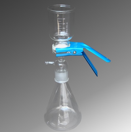 vacuum filtration assemblyfor 47 mm filters with glass support, #8 stopper, 1 L,