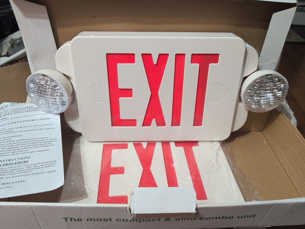 Compact and Slim Exit Sign with Lights – Business Industrial Residential Office