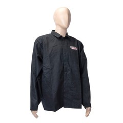 Flame-Resistant Welding Jacket, Black, Durable Cloth, Safety Gear for Welders