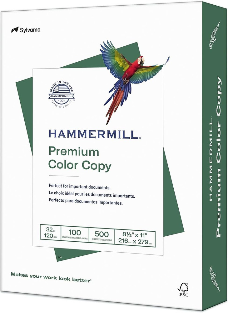 Printer Paper, Premium Color 32 Lb Copy Paper, 8.5 X 11-1 Ream (500 Sheets) – 10
