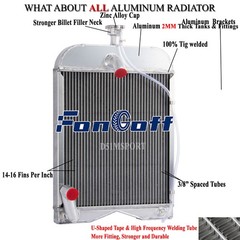 3 Row Tractor Radiator For 1939-1952 Ford 8N 9N 2N AR2018 #8N8005 #86551430