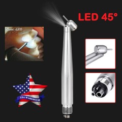 LED Dental Surgical Handpiece 45° Angle 4 Hole Midwest Rear Exhaust Impact Air
