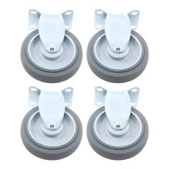 4 Pieces 1400 Pounds Heavy Duty 5″ Industrial Casters Fixed Rubber Casters Grey
